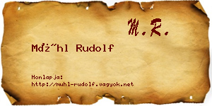 Mühl Rudolf névjegykártya